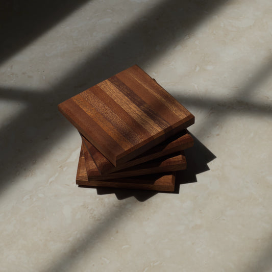 Striped Sapele Wood Coasters