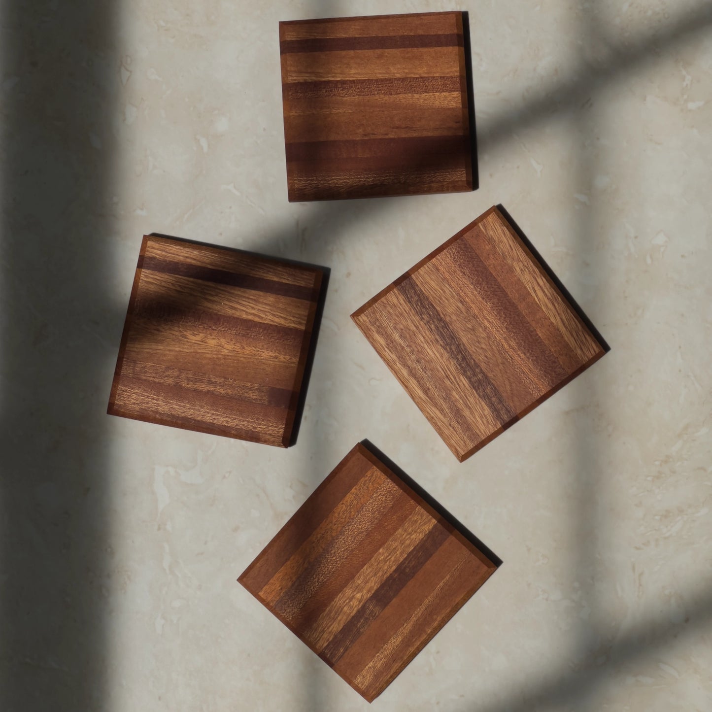 Striped Sapele Wood Coasters